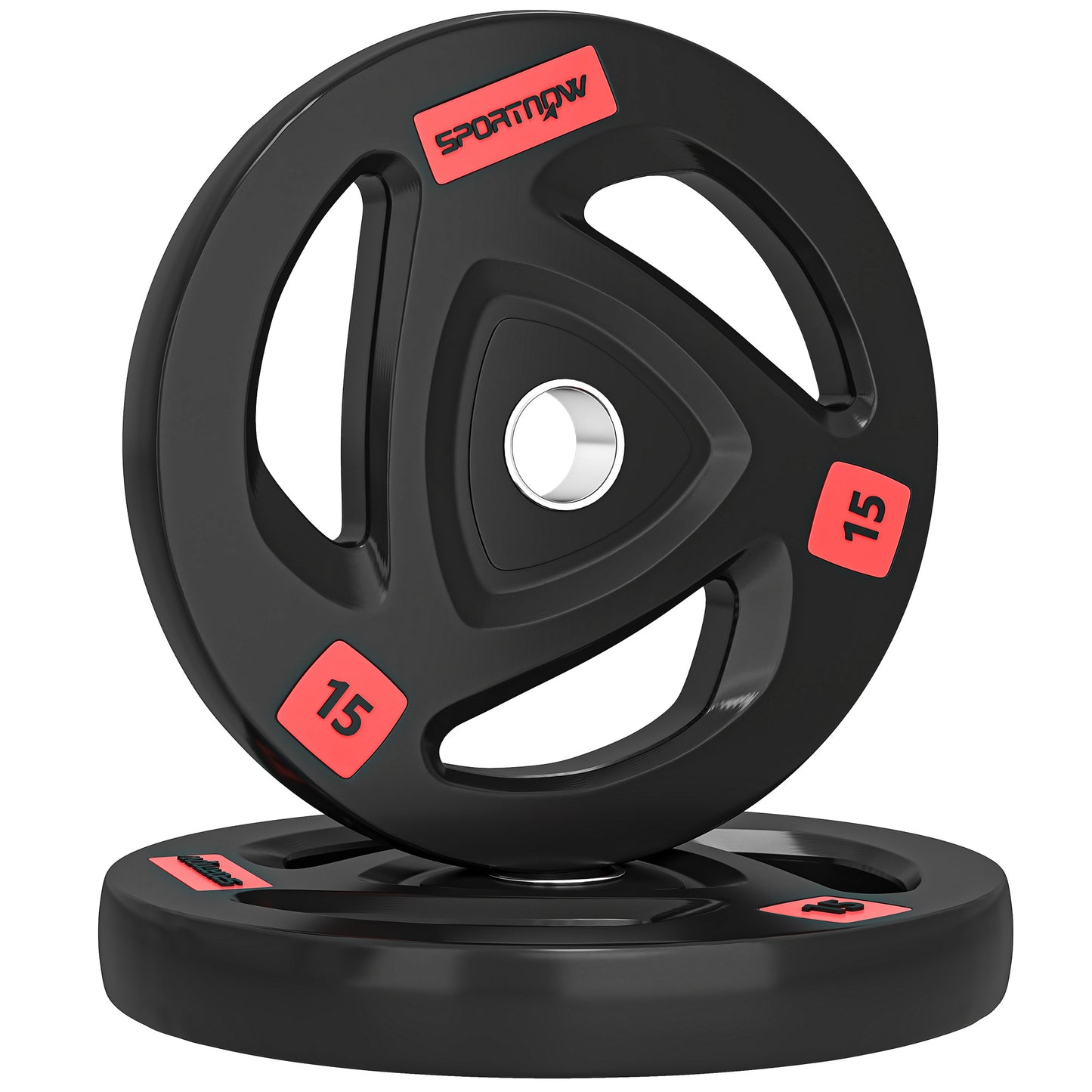 Olympic Weight Plates, Tri-Grip Barbell Weights Set with 2'' Holes