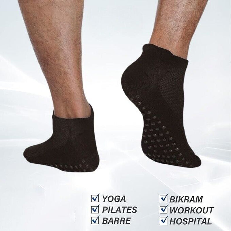 3 Pairs Ladies or Mens Sport Gym Yoga Non Slip Gripper Sole Trainer Liner Socks