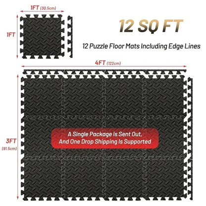 EXTRA THICK GYM FLOORING INTERLOCKING FLOOR MATS EVA SOFT FOAM MAT YOGA TILES UK