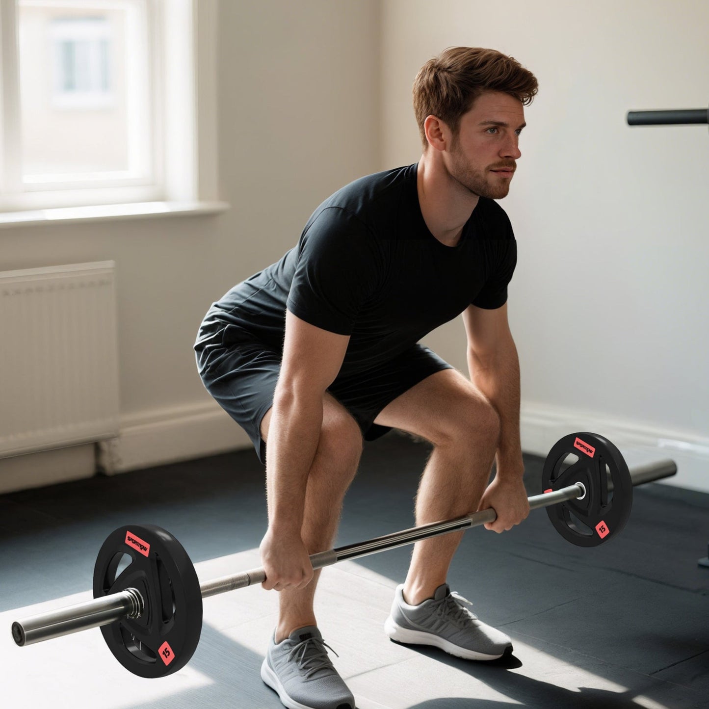 Olympic Weight Plates, Tri-Grip Barbell Weights Set with 2'' Holes