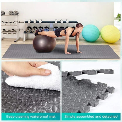 EXTRA THICK GYM FLOORING INTERLOCKING FLOOR MATS EVA SOFT FOAM MAT YOGA TILES UK